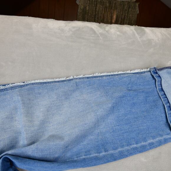 J. Jill Jeans Womens 20W (36x23) High-Rise Crop Cuffed Side Trim Blue Denim - Picture 8 of 10